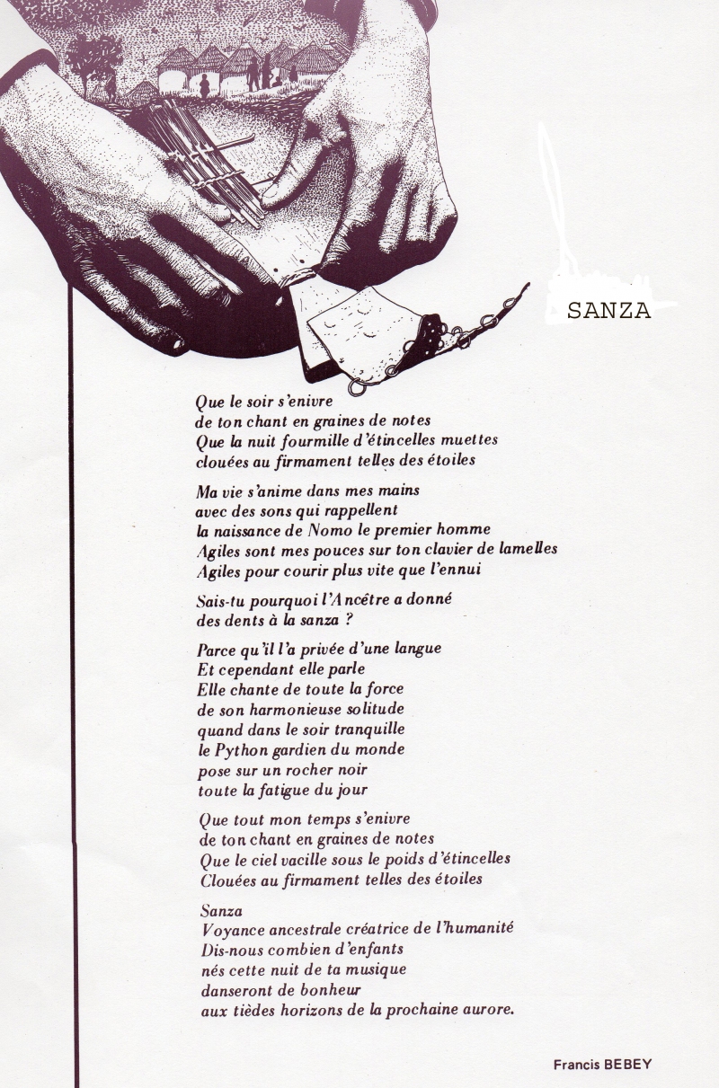 Sanza - Poème préface de Francis Bebey , Dominique Rousseau - Contact