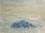 Dans la sérénité bleue - 2023 – 4 exemplaires – 59x79 cm , Dominique Rousseau - Papiers manuscrits