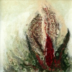 Chemin rouge  - 100x100 cm , Dominique Rousseau - FragmenTerre